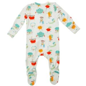 NWT - Angel Dear Bamboo Zipper Footie Pajama - 3-6M - veggie aerobics